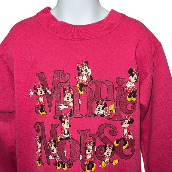 Disney Designs Minnie Mouse Pull Over Pink Sweater Girl’s Size Medium - Picture 3 of 8